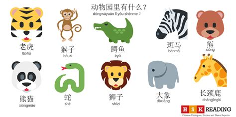 Zoo Animals In Mandarin Chinese