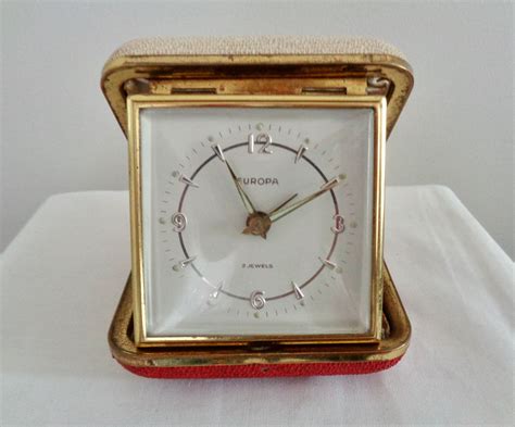 Vintage Europa Folding Travel Alarm Clock Working Condition