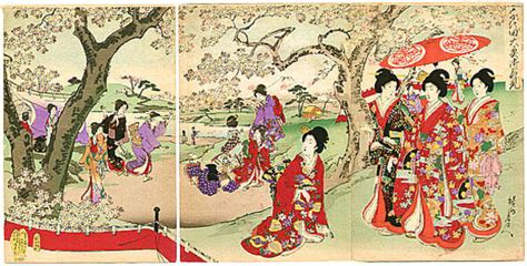 Toyohara Chikanobu Cherry Blossoms Party — Chiyoda Ooku Ohanami