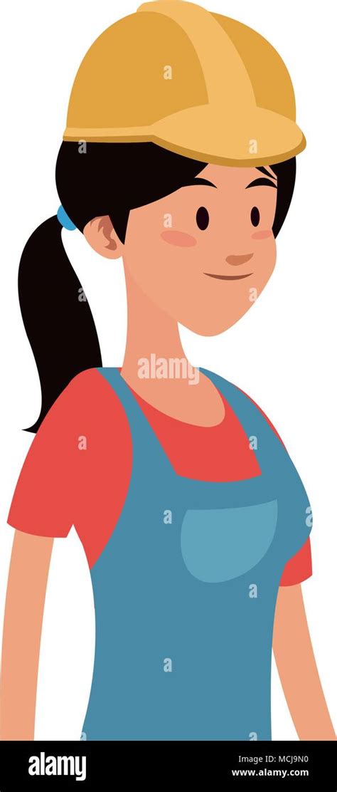 Construction Female Worker Cartoon Stock Vector Image And Art Alamy
