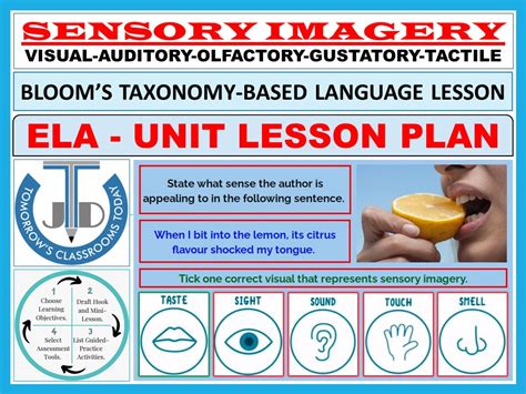 Sensory Imagery Unit Lesson Plan Teaching Resources