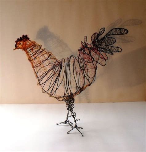 Wire Chicken Sculpture By Slackgirl On Etsy £13565 Wire Art