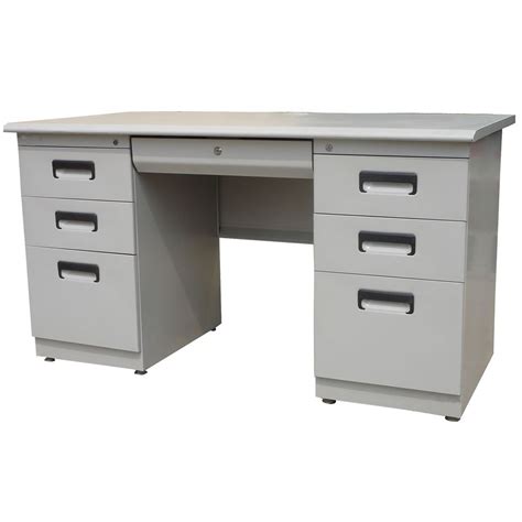 Metal Office Desk With Drawers F