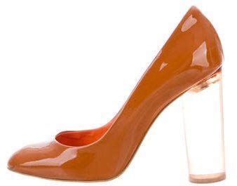 Stella Mccartney Vegan Patent Leather Semi Pointed Pumps Pointed