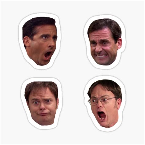 The Office Face Stickers Sticker For Sale By Flakey Redbubble