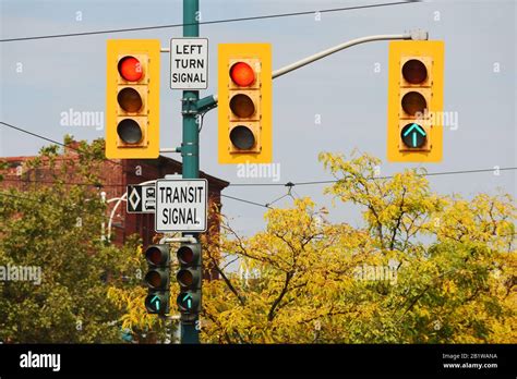 Transit Signal Traffic Lights Toronto Canada Stock Photo Alamy