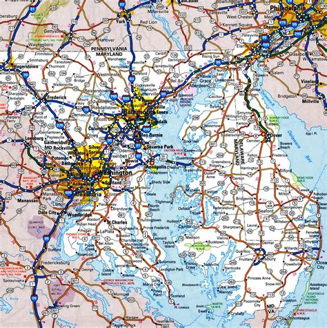 Maryland Wall Map With Roads By Map Resources Mapsale