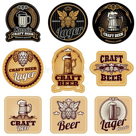 Emblemas Retros Del Vector Del Pub De La Cerveza Etiquetas