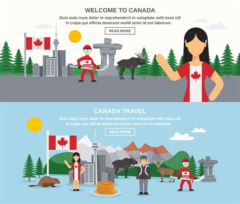 Welcome To Canada Banners 472300 Vector Art At Vecteezy