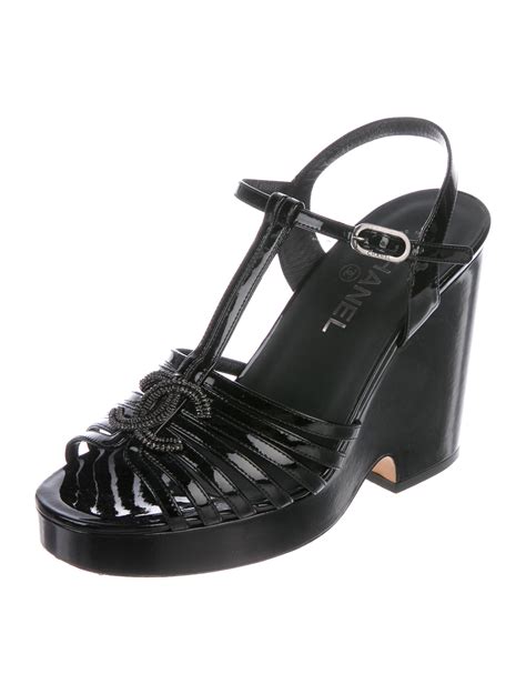 Chanel Cc Platform Sandals Black Sandals Shoes Cha344975 The