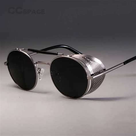 ccspace retro round metal sunglasses steampunk men women brand designer glasses oculos de sol