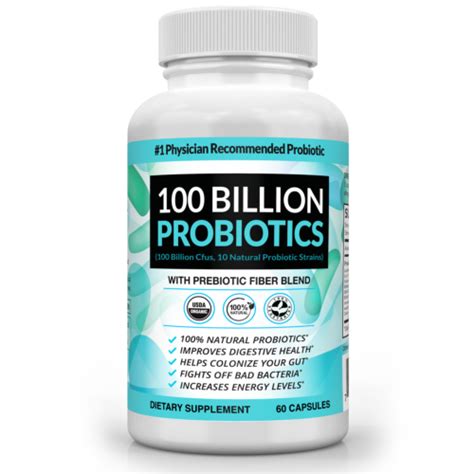 100 Billion Probiotics Cfu Potency Gut Health Women Men 60 Capsules