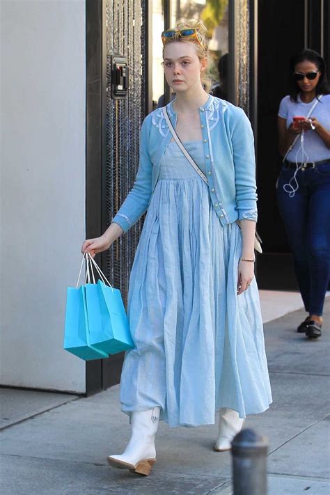 Elle Fanning Goes Shopping On Rodeo Drive In Beverly Hills