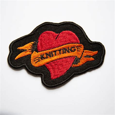 knitting tattoo heart patch the unruly stitch