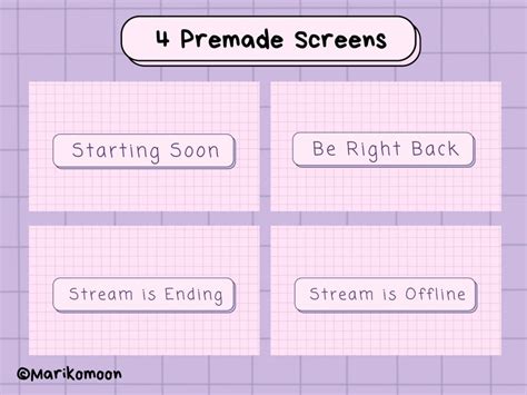 Twitch Overlay Pack With Screens Cotton Candy Simple Etsy