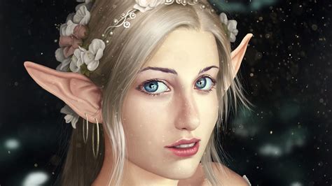Picture Elves Dark Blonde Beautiful Face Girls Fantasy 3840x2160