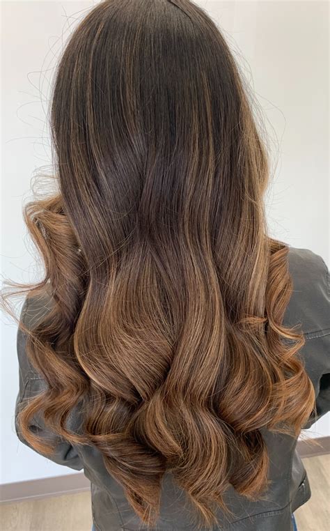 Gorgeous Brown Balayage Blend From A Darker Root To A Lighter Brown