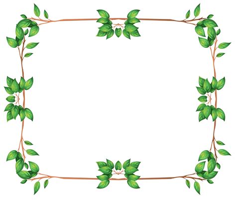 An Empty Frame With Green Leafy Borders 526146 Vector Art At Vecteezy