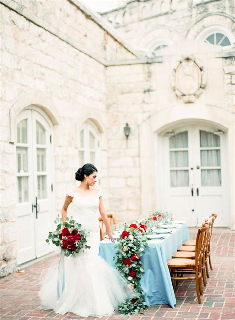 romantic cranberry dusty blue wedding inspiration