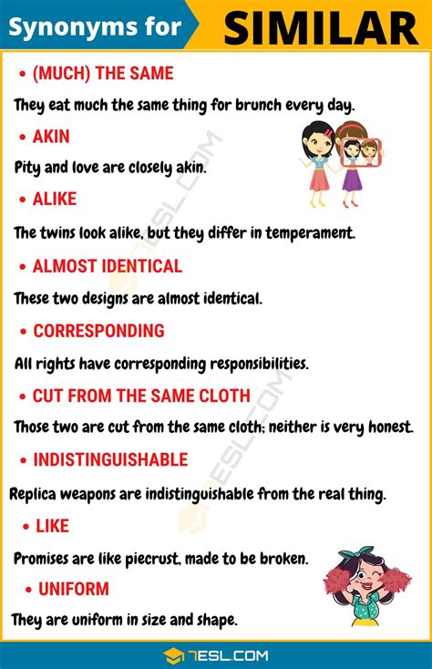 Another Word For Similar List Of 100 Synonyms For Similar In