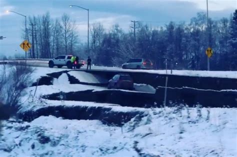 7 Magnitude Earthquake Damages Buildings Roads Near Anchorage