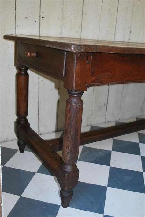 Rustic antique farmhouse pine kitchen dining table scrub top and 2 chairs. Antique French 18th Century oak Farmhouse kitchen dining ...