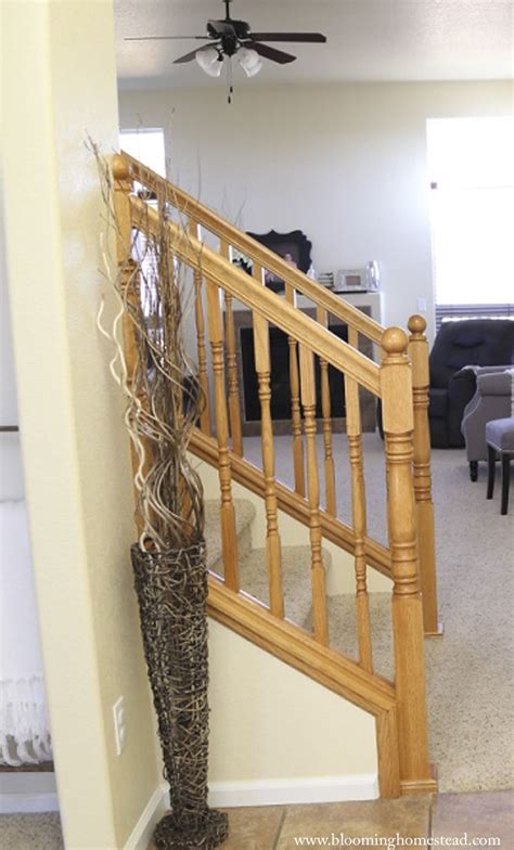 Most building codes have strict requirements for railings on decks and steps, setting out not only the height of the railing (usually 42 inches), but also how far apart pickets must be (if required). DIY Stair Railing Makeover - Page 2 of 2 - Blooming Homestead