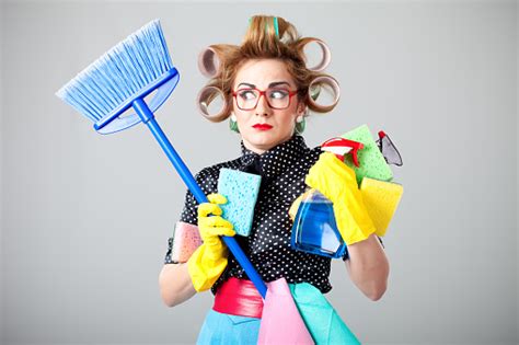 Funny Housewife Cleaning Stock Photo Download Image Now Istock