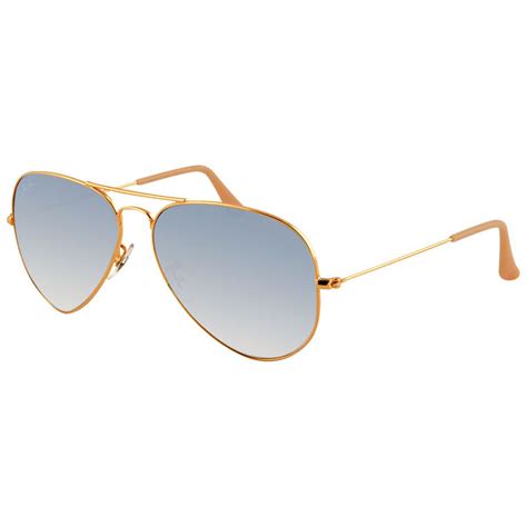 Ray Ban Rb3025 001 3f Aviator Sunglasses Gold Frame Light Blue Gradient