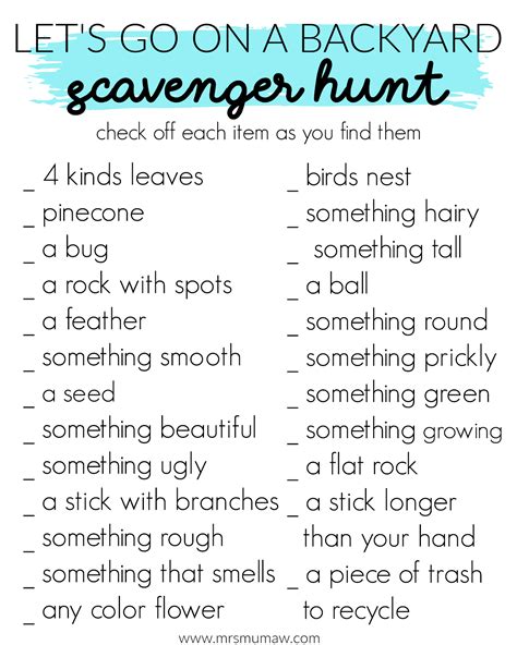 Scavenger Hunt Ideas Scavenger Hunt At Home The Every Things Mrs