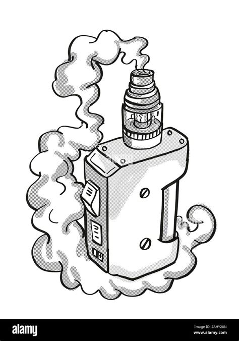 Cartoon Style Tatouage Dessin Illustration Dun Vape Cigarette