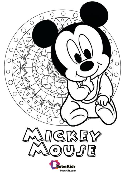 A little mouse with so much personality. Cute Baby Mickey Mouse Coloring Pages Printable Free - BubaKids.com