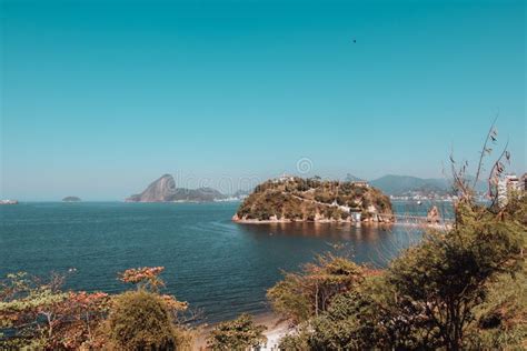 Beautiful Landscape Of Niteroi Coast Shoreline In Rio De Janeiro Stock