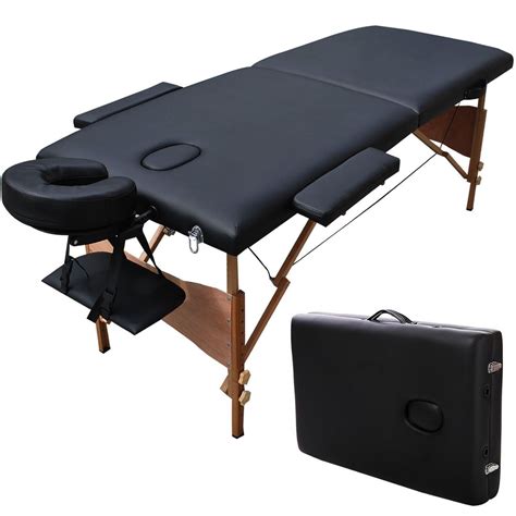 Massage Table Portable Facial Spa Bed Tattoo With Free Carry Case Black 84