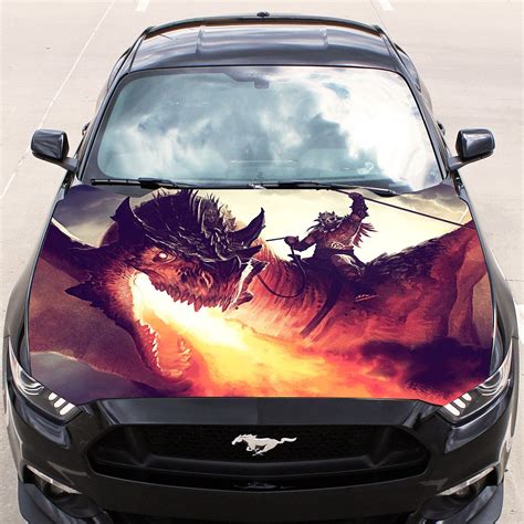 Dragon Car Hood Wrap Decal Vinyl Sticker Full Color Graphic Fit Any Car