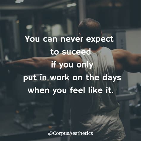 You Can Never Expect To Suceed If You Only Put In Work On The Days When