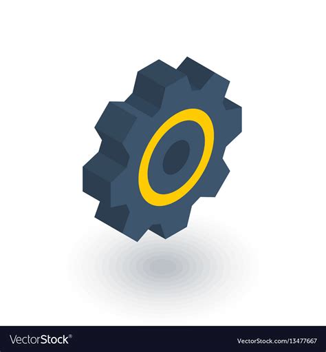 Gear Mechanism Isometric Flat Icon 3d Royalty Free Vector