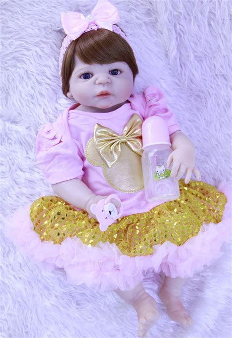 Npk Brand Doll Reborn 2357cm Full Silicone Reborn Baby Girl Dolls Can