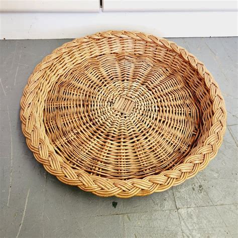 Flat Round Wicker Basket