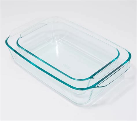 Pyrex Deep 2 Piece Glass Baking Dish Set With Lids
