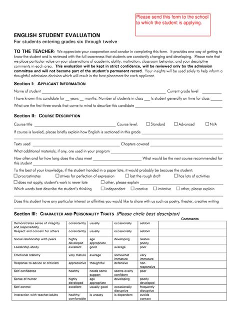 Esl Student Evaluation Form Pdf Fill Out And Sign Online Dochub