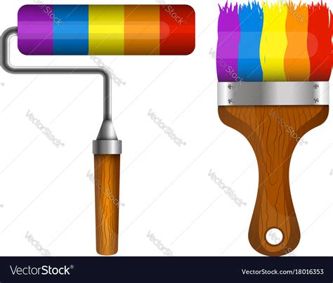 Brush And Roller For Painting Royalty Free Vector Image