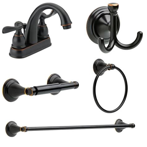 Shop Delta Windemere Oil Rubbed Bronze 5 Piece Bathroom Hardware Set At