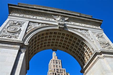 Washington Arch At Washington Square Park In New York City New York