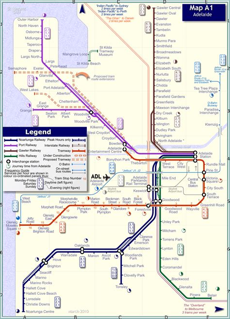 Adelaide Rail Map City Train Route Map Your Offline Travel Guide Gambaran