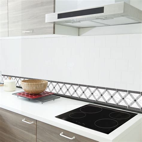 Use a mixture of ¼ ammonia in 1 gallon of water to remove any wax coating. Tile Borders Peel and Stick Backsplash, Removable ...