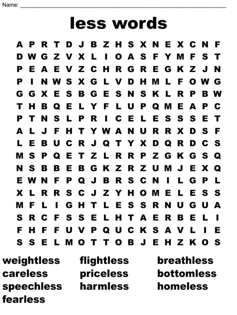 Less Words Word Search Wordmint