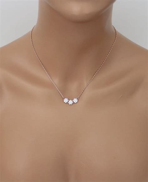 Dainty Bridal Necklace And Earring Set Simple Bridal Jewelry Bridesmaid