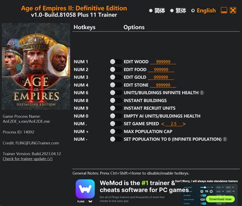 Age Of Empires Definitive Edition Cheats And Trainer For Steam Hot