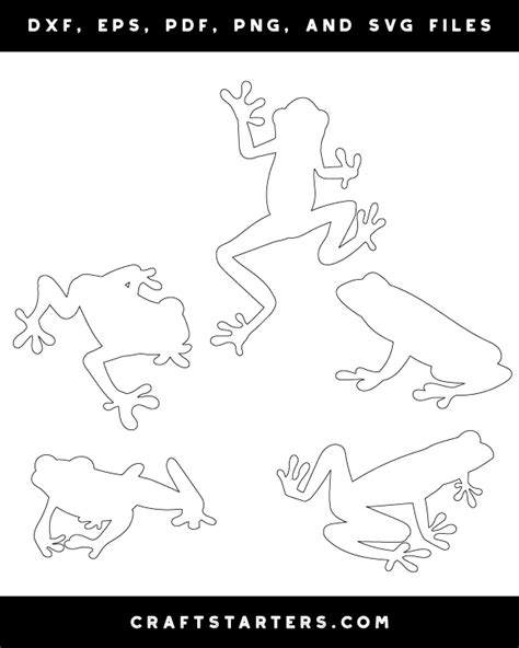 Tree Frog Outline Patterns Dfx Eps Pdf Png And Svg Cut Files